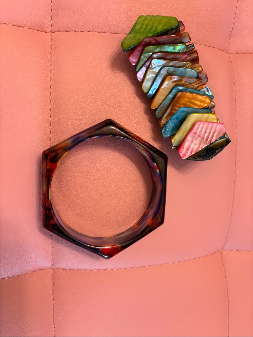 2 for $25- set of 2 Multicolor Shell Stretch Bracelet & Bangle